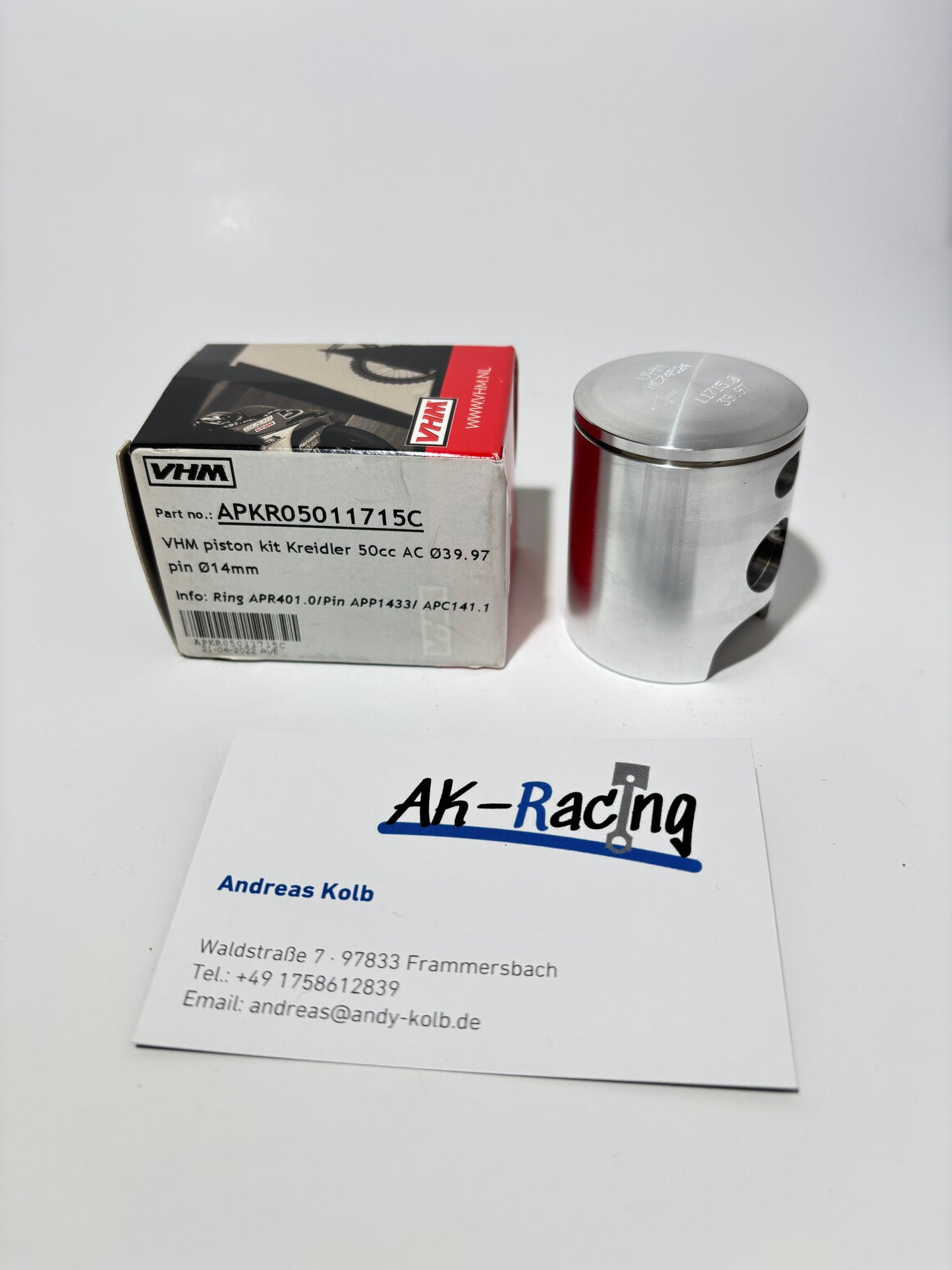 VHM 1-Ring Racing Kolben 40mm, 14mm Kolbenbolzen, Kreidler