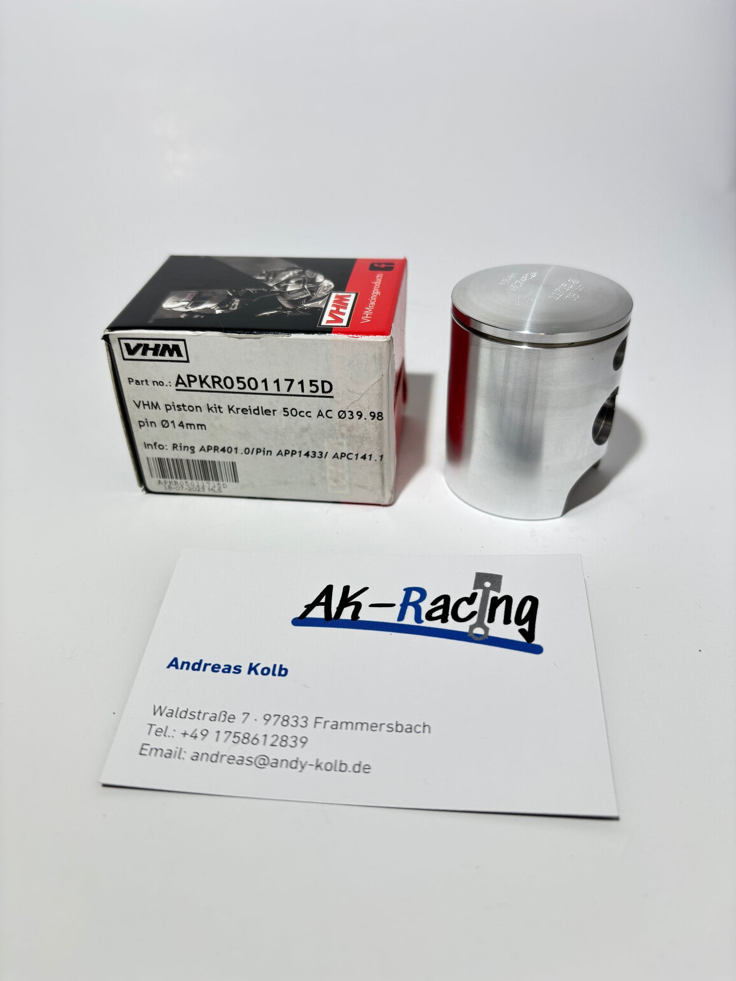 VHM 1-Ring Racing Kolben 40mm, 14mm Kolbenbolzen, Kreidler