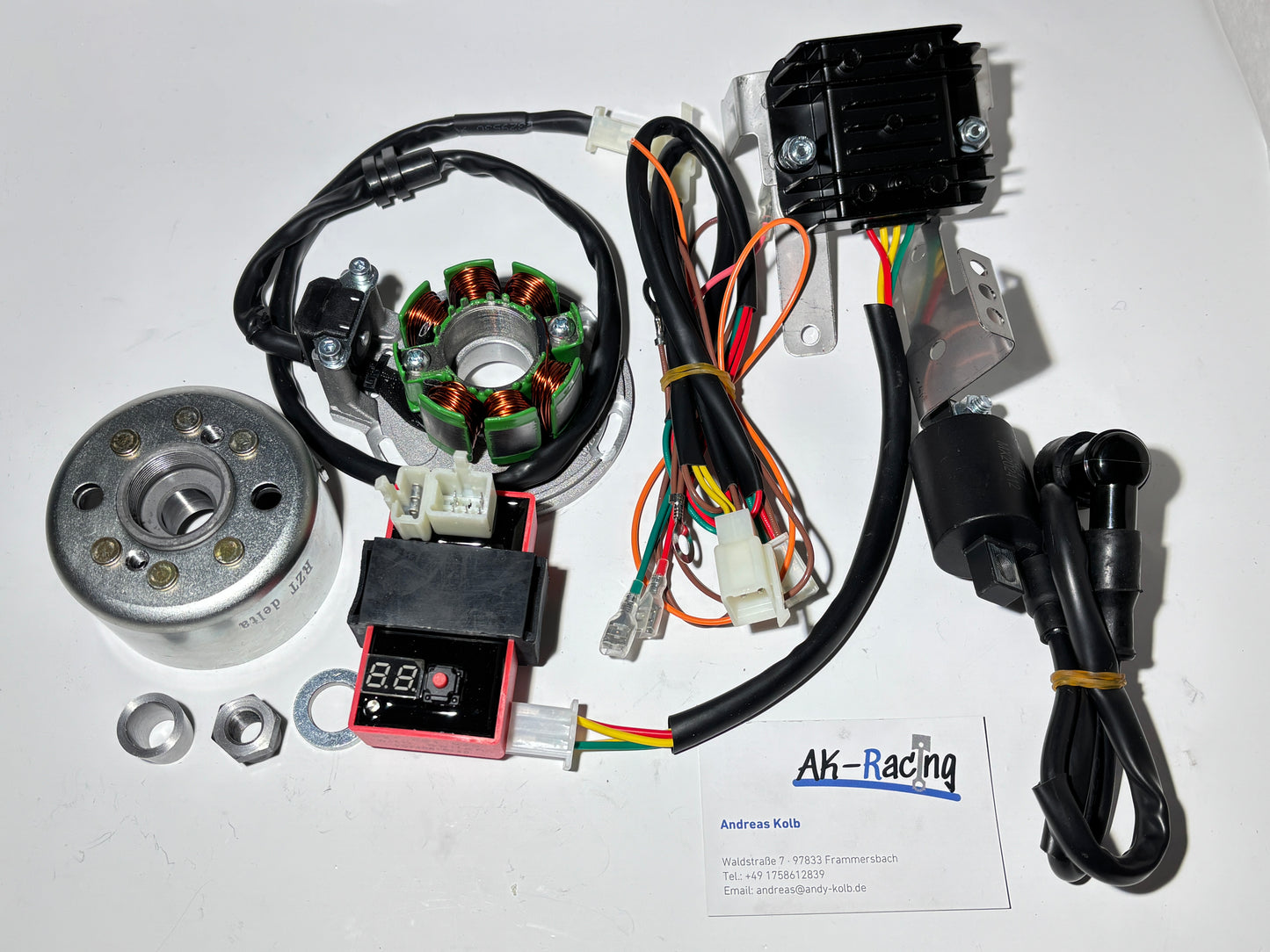 Delta 25 Zündung M20, 20 Zündkurven, Drehzahlbegrenzer, 94mm Grundplatte, 100W, Minarelli AM6