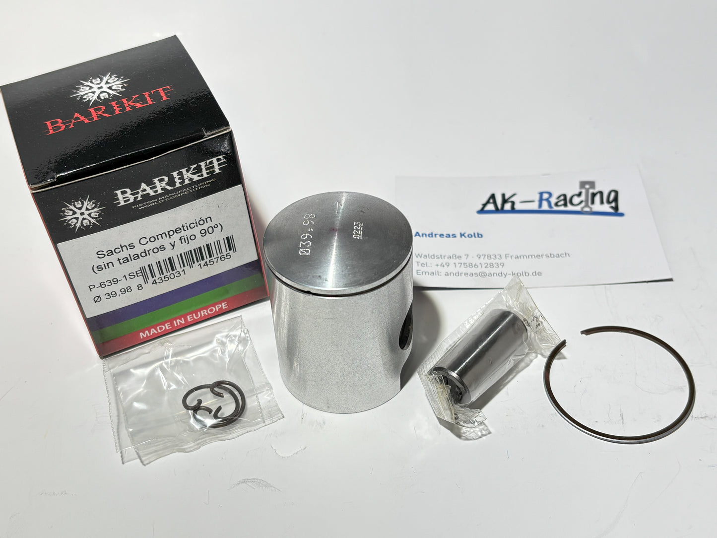 Barikit 1-Ring Kolben, 40mm, Sachs 50s