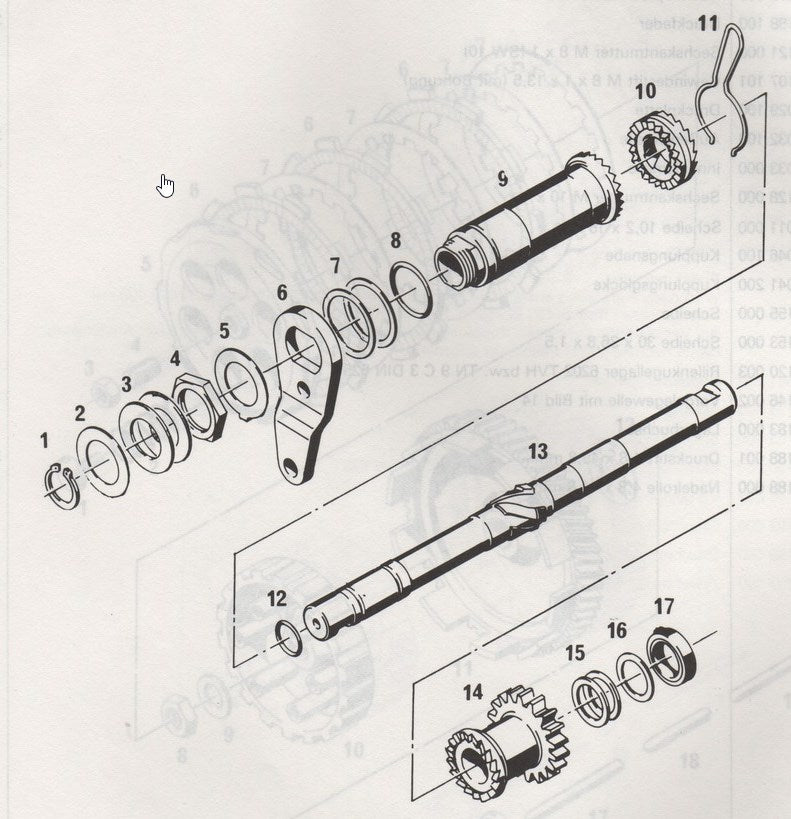 Tretwelle, Pedalwelle komplett, Sachs 506, Hercules GT, Hercules GX, KTM Bora 25
