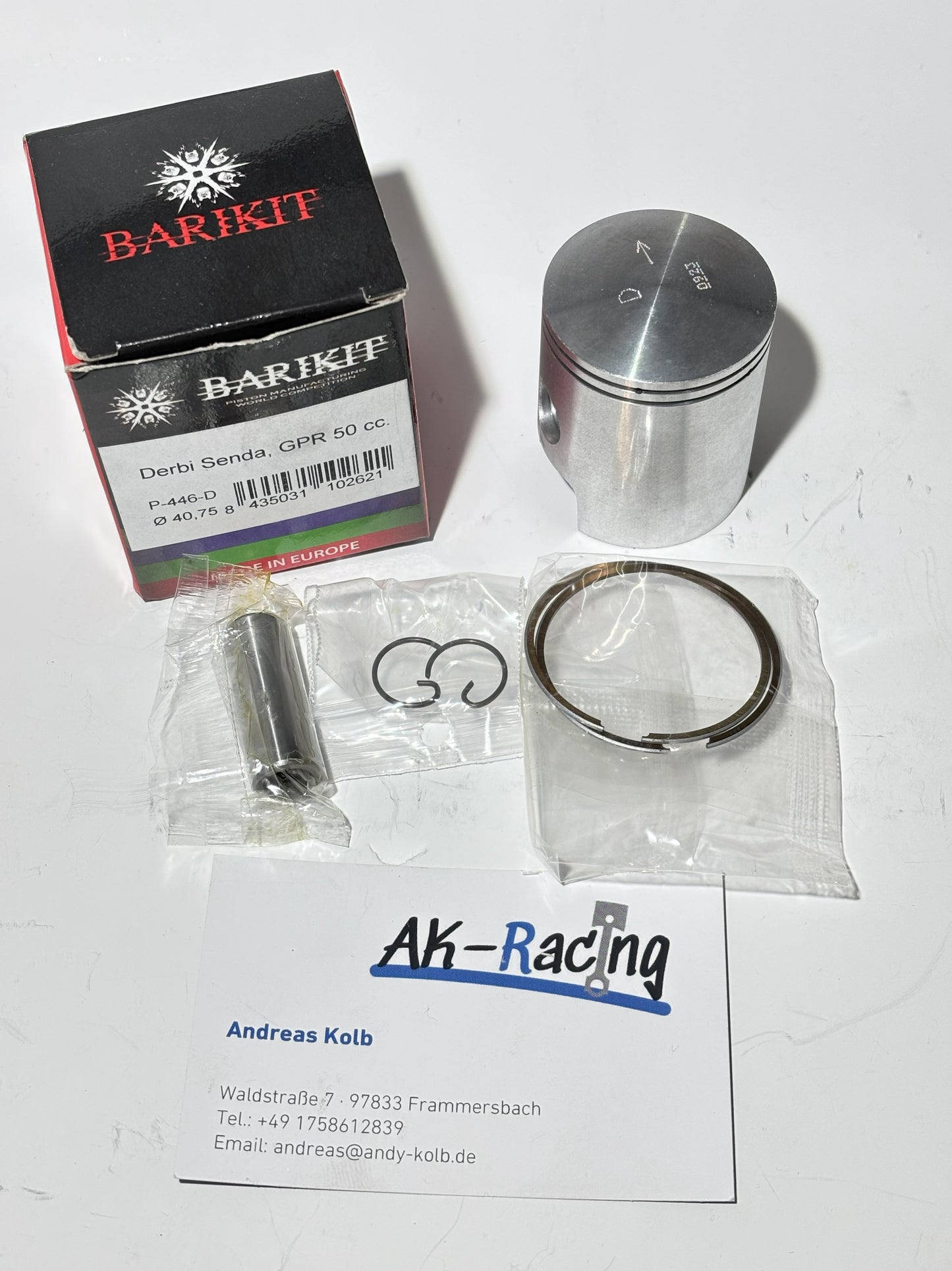 Barikit 2-Ring Kolben, Gusszylinder, Derbi Senda, Sachs 506